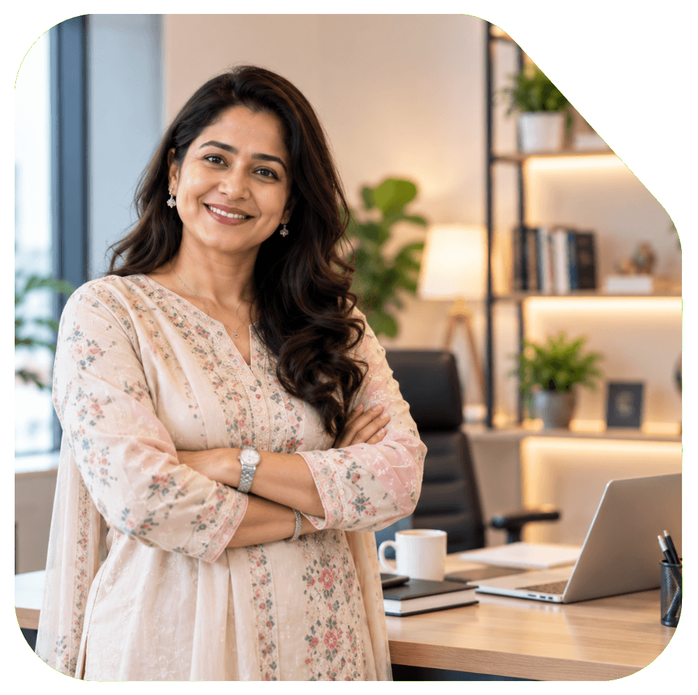 Confident Brain Gurukul franchise partner in a professional academy office