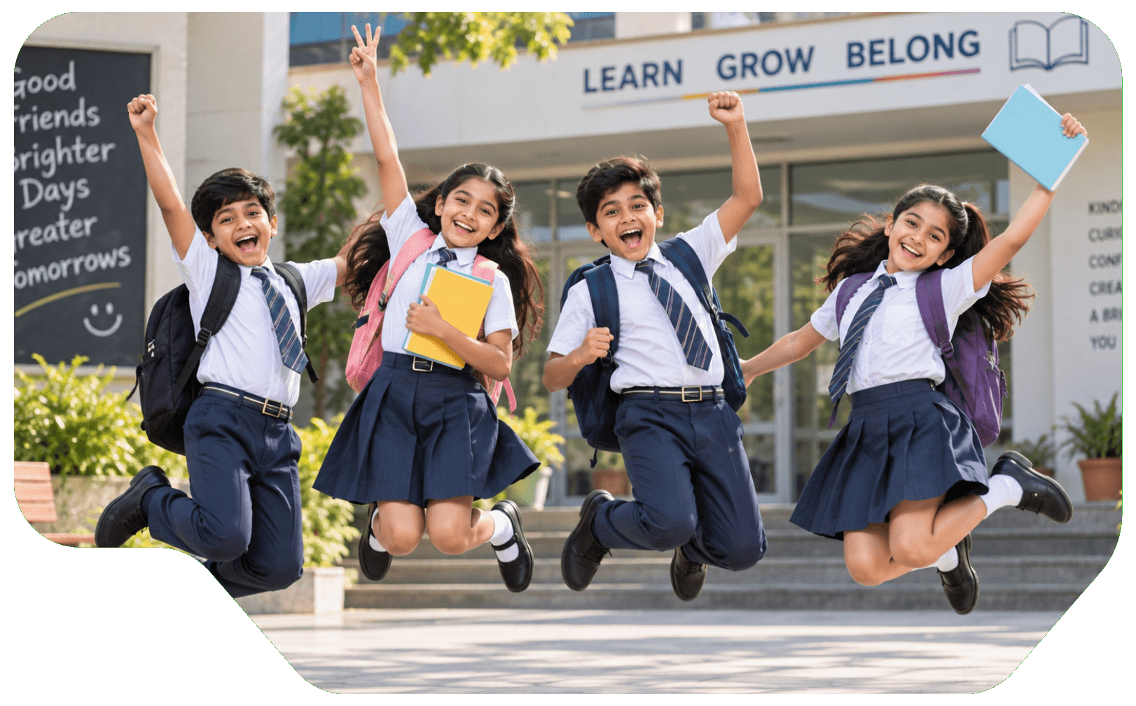 Students celebrating confidence and school success